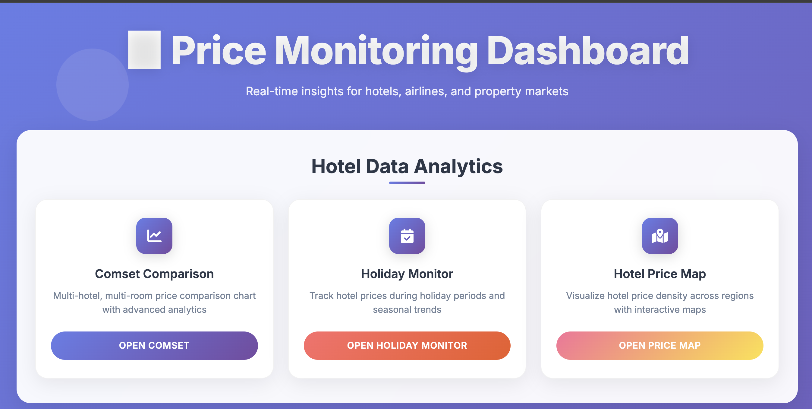 Price Monitoring Dashboard Showcase